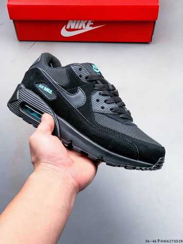 公司级！耐克 Wmns Nike Air Max 90 Oreo 半掌气垫全皮复古运动休闲慢跑鞋 0416271D28