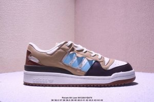 阿迪达斯Adidas三叶草 Originals Forum 84 Low 罗马系列魔术贴低帮复古系带百搭休闲运动板鞋“麂皮牛仔蓝白流苏线头 Xm0412Q474