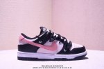 绑绳Off-White解构风定制，耐克Nike Sb Dunk Low”Milk White Pink Smile“扣篮系列低帮休闲运动滑板板鞋 采用软质荔枝纹