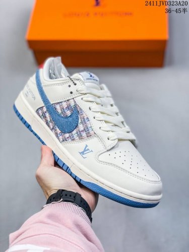 海外爆款限量发售！公司级 Nike Sb Dunk Low“Lv联名 米白黛蓝” 周年高端定制 低帮休闲板鞋 定制鞋盒 大厂纯原品质出货 超高清洁度 皮料切割干