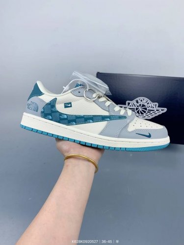 travis Scott X Fragment Design X Jordan Air Jordan 1 Low Og Sp 北面联名 青方格勾 多方联名合作融