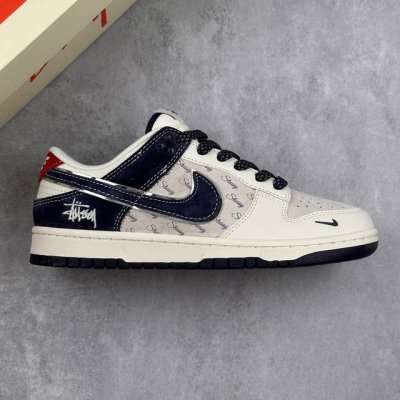 本地 核心私 Nk Sb Dunk Low 斯图西联名-猪八米灰蓝 周年高端定制 低帮休闲板鞋 #定制鞋盒 大厂纯原品质出货 超高清洁度 皮料切割干净无任何毛边