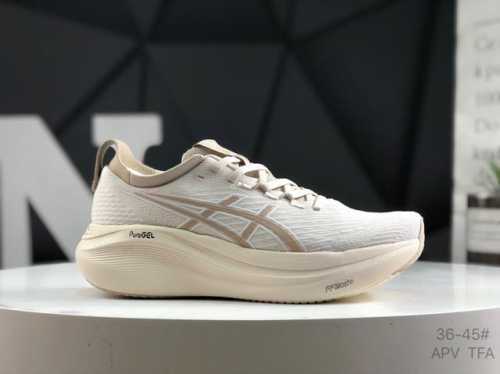 亚瑟士 Asics Gel-Nimbus 27 舒适防滑耐磨低帮休闲跑步鞋 鞋底采用了轻质发泡材料 并在后跟和前掌处采用了Asics亚瑟士核心科技-Gel缓震胶