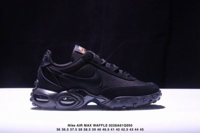 公司级Nike Air Max Waffle Racer Sp Triple Black 舒适防滑耐磨 低帮 生活休闲鞋 货号:Fv6946-301 尺码:36