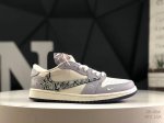 公司级带半码Aj1倒勾Travis Scott X Air Jordan 1 ” Reverse Mocha “ Aj1乔1 Ts 闪电 联名倒钩 低帮文化篮球