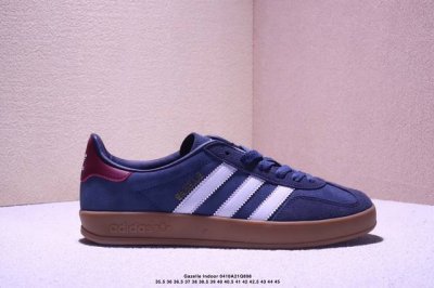 公司级Adidas Originals Gazelle Indoor 三叶草休闲防滑耐磨低帮板鞋 鞋头出色设计 塑就出众贴合感 稳固的后跟贴合足部曲线设计 软弹