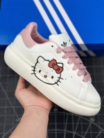 核心私 Hello Kitty X Adidas Originals Stan Smithpf 凯蒂猫 X 阿迪达斯 低帮 联名米白粉 女款舒适百搭防滑耐磨低邦