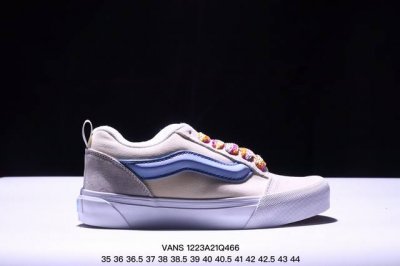 Vans范斯七彩鞋带搭配上灰兰条男女情侣板鞋万斯休闲胖胖面包鞋 货号：Vn000Cs00Dx 尺码：35 36 36.5 37 38 38.5 39 40 40