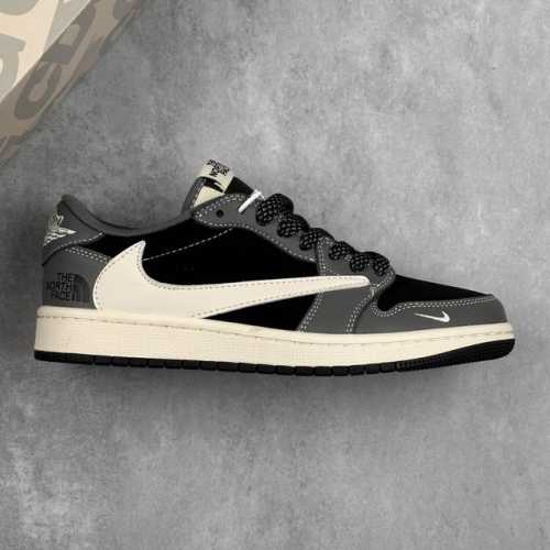 本地360 核心私 Air Jordan 1 Low Og Sp Aj1 乔1北面联名 暗夜黑灰 低帮文化休闲板鞋 #多方联名合作融合了Travis Scott