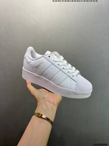 adidas Originals Superstar Xlg 增高厚底 渠道正品订单 诠释市场最高工艺水平 贝壳头经典小白板鞋 专柜上架同步配色 全鞋进口头层皮