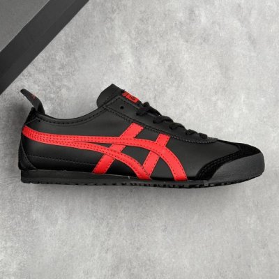 本地180 核心私 onitsuka Tiger Mexico66 阿斯克斯亚瑟士 鬼冢虎 低帮黑红减震支撑低邦运动休闲鞋 这款鞋由皮革制成，具有鞋跟交叉加固设