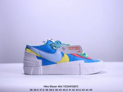 公司级sacai X Nike Blazer Mi D经典百搭中帮开拓者休闲运动板鞋 真硫化铝楦制作 原厂布料拼接 独家裁片完美鞋型 台湾进口软感荔枝头层皮 原