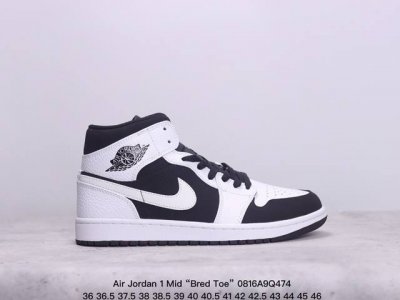 air Jordan 1 Mid “Bred Toe” Aj1 中帮 黑红脚趾 这款中帮黑红脚趾融合了两大超经典配色，Bred 黑红和 Black Toe 黑脚