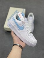 工厂P套现 福利特价 原本地220版本 Nike Air Force 1 '07 Low 空军一号低帮运动板鞋 白蓝冰淇淋 原楦头原纸板 清洁度完美 全掌内置蜂