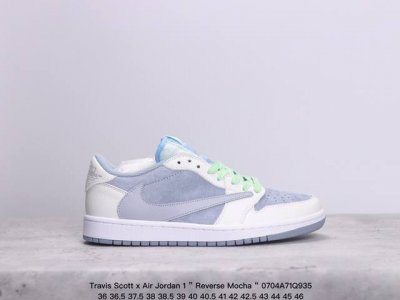 公司级aj1倒勾travis Scott X Air Jordan 1 ” Reverse Mocha “ Aj1乔1 Ts 闪电 联名倒钩 低帮文化篮球鞋 完