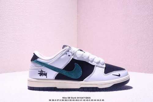 海外爆款限量发售！公司级 Nike Sb Dunk Low“ 斯图西联名 米黑绿” 周年高端定制 低帮休闲板鞋 定制鞋盒 大厂纯原品质出货 超高清洁度 皮料切割