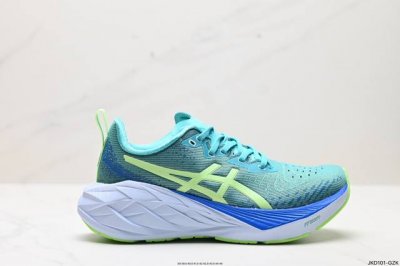 公司级asics Novablast 4 轻量跑鞋 低帮轻量透气缓震休闲运动跑步鞋 采用单丝纤维网布鞋面材质 鞋口圈柔软反绒皮材料 全新eva与obc混合发泡中