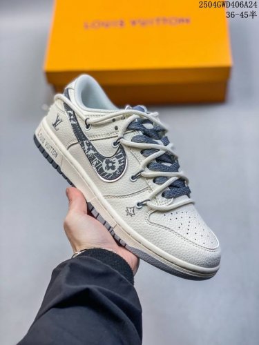 海外爆款限量发售！公司级 Nike Sb Dunk Low“Lv系列 绑带涂鸦灰勾” 周年高端定制 低帮休闲板鞋 定制鞋盒 大厂纯原品质出货 超高清洁度 皮料切