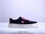真标半码！匡威converse 木村系列kt猫 灰粉色 正确版蓝底 萌翻天 翻毛皮 硫化蓝底 加厚双层鞋垫 五角星 时尚潮流百搭低帮板鞋 尺码：35-44 半