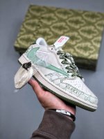 Travis Scott X Nike Air Jordan 1 Low X Gucci 三方联名 Air Jordan 1 Low 反转米白浅绿倒钩 纯原版本