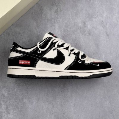 本地 核心私 Nike Sb Dunk Low Sup系列 绑带黑白黑勾 周年高端定制 低帮休闲板鞋 #定制鞋盒 大厂纯原品质出货 超高清洁度 皮料切割干净无任