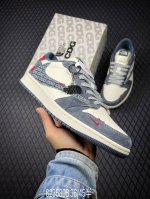 Travis Scott X Fragment Design X Air Jordan 1 Low Og Sp Aj1 乔1 北面联名 Cdg白灰 低帮文化休闲