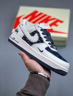 Nike Air Force 1 Low 07 X Stussy 白蓝小钩满天星原楦头原纸板 打造纯正低帮空军版型专注外贸渠道 全掌内置蜂窝气垫 原盒配件 原厂