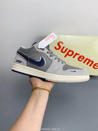 Nike Jordan Air Jordan 1 高端定制 低帮 复古 减震 防滑 耐磨 篮球鞋 定制鞋盒 大厂纯原品质出货 超高清洁度 皮料切割干净无任何毛边
