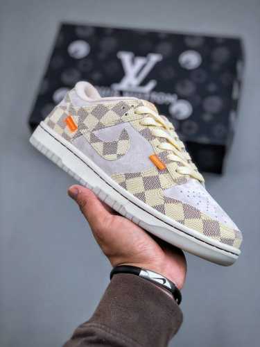 Nike Sb Dunk Low Lv联名 高端定制 低帮休闲板鞋 #高端定制鞋盒 原装头层材料 独家版型蒸餾加工大厂纯原品质出货 超高清洁度 皮料切割干净无任