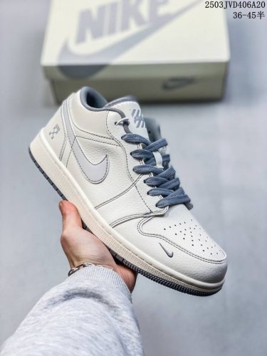 220 海外爆款限量发售！公司级 Nike Jordan Air Jordan 1“Off-White联名——米绿灰条” 高端定制 低帮 复古 减震 防滑 耐磨