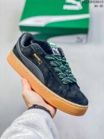 Puma 彪马 男女鞋真标半码制，原楦原纸版开发版型，采用翻毛皮革鞋面材质，外置耐磨橡胶大底创新重塑,全新彪马puma Suede Low Xl Black W