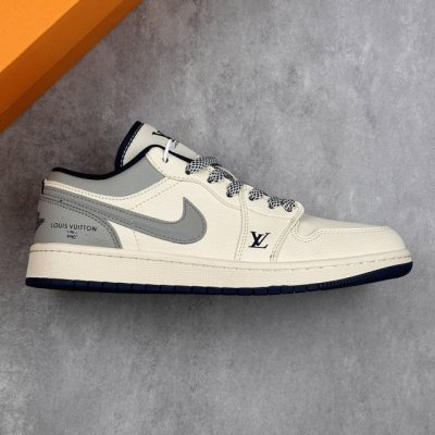 本地 核心私 Air Jordan 1 Low Aj1 乔1 Lv联名 烟灰立体勾 高端定制 低帮复古篮球鞋 #定制鞋盒 大厂纯原品质出货 超高清洁度 皮料切割