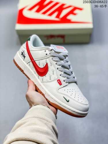 310 海外爆款限量发售！Nike Sb Dunk Low“ 斯图西联名——立体红勾” 周年高端定制 低帮休闲板鞋 定制鞋盒 大厂纯原品质出货 超高清洁度 皮料