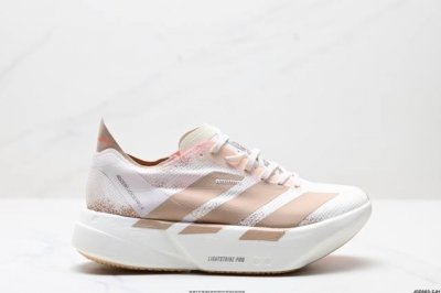 公司级Adidas Adizero Adios 4 M马拉松飞线贾卡轻质透气休闲运动跑步鞋 采用双层透气网纱 Flywire动态飞线绑缚鞋面材质 内置Zoom小