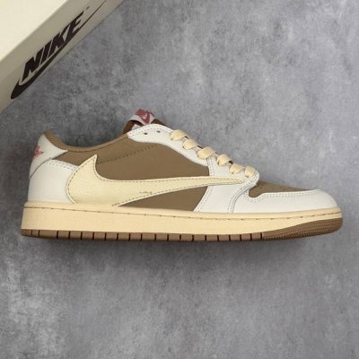本地 核心私 公司级Aj1倒勾Travis Scott X Air Jordan 1 Reverse Mocha Aj1乔1 Ts 闪电 联名倒钩 低帮文化篮球