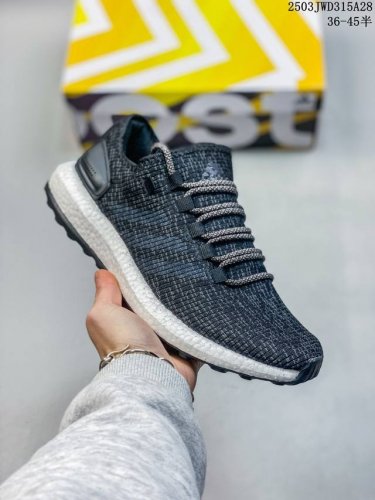 210 真标带半码 adidas 舒适防滑轻便 低帮跑步鞋 男款 黑色 尺码：见图 编码：03Jwd315A28