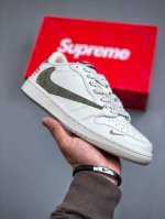 Travis Scott X Nike Air Jordan 1 Low X Supreme Air Jordan 1 Low 反转米棕小钩满天星倒钩 纯原版本
