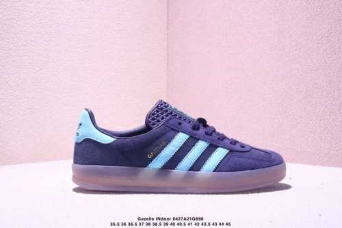 公司级Adidas Originals Gazelle Indoor 三叶草休闲防滑耐磨低帮板鞋 鞋头出色设计 塑就出众贴合感 稳固的后跟贴合足部曲线设计 软弹
