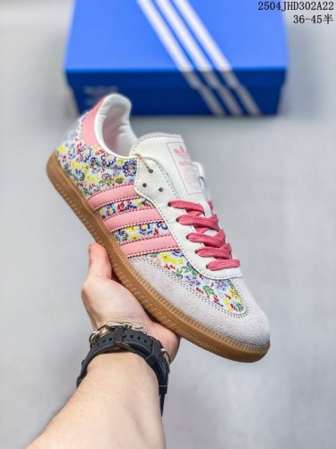 阿迪达斯Adidas X Liberty London Samba 休闲板鞋青少年女25年新 尺码：见图 04Jhd302A22
