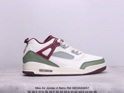 jordan 乔丹 采用翻毛皮组合粒面牛剖革鞋面材质，缜密定位拉帮及注胶效果，中底pu内嵌开窗式air缓震气垫颜值没的说！耐克nike Air Jordan 4