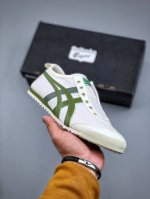 鬼塚虎 Onitsuka Tiger Mexico 66 Slip-On 米白色 绿色 复古经典百搭一脚蹬休闲运动鞋 货号：1183B77 4 尺码：36-44