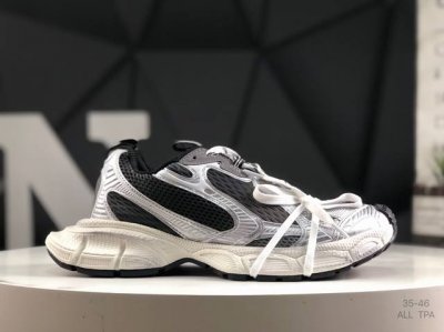 巴黎世家 法国高端奢侈品牌-巴黎世家Balenciaga 3Xl Sneakers 3+系列低帮复古阔型底姥爹风潮流百搭休闲慢跑鞋“网织灰银做旧” 734734