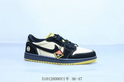 乔丹Air Jordan 1 Low Aj1 乔1低帮复古文化休闲运动篮球鞋 黑黄 货号 Ib8836-007 510 Ddoyi半 36-47