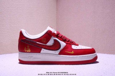 2025金蛇红福喜庆年。海外限量发售！公司级Nike Air Force 1 ‘07 Low 空军一号 低帮 运动鞋 休闲鞋 折边针车 工艺难度大 原楦头原纸板