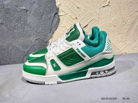 新品上市实拍 全新Lv路易威登Louis Vuitton Trainer Sneaker Low休闲运动文化百搭篮球板鞋Qxldld2330 - 点击图像关闭