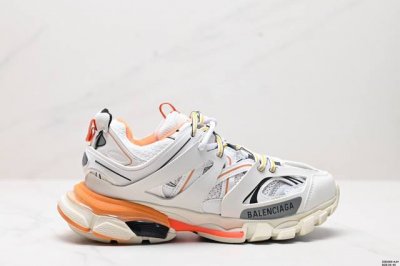 公司级巴黎世家 Balenciaga Sneaker Tess S.Gomma Maille White Orange 代 三代户外概念鞋 复古野跑 老爹鞋潮流