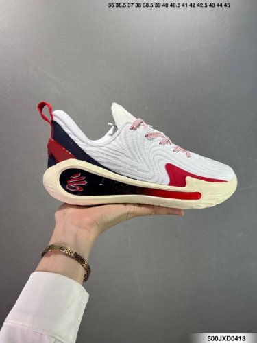 公司级Under Armour Hovr Curry 12 Cc 库里 安德玛 圆头系带织物合成革 减震防滑耐磨透气 篮球鞋 货号:6000198-100 尺码