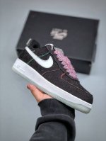 320支持放店 Nike Air Force 1'07 Low 黑满天星织布白勾 空军一号低帮休闲板鞋 Fn8883 011 #原楦头原纸板 原装鞋盒 定制五金