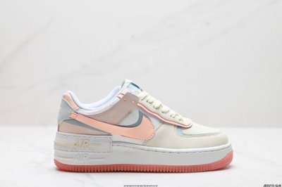 公司级耐克nike Wmns Air Force 1 Shadow全新少女系解构主义设计 马卡龙空军一号轻量增高低帮百搭板鞋 为经典设计注入玩味元素 分层结构