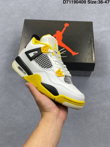 真标Nike Air Jordan 4 Retro 耐克迈克尔 乔丹Aj4代中帮复古休闲运动文化篮球鞋 货号:Aq9129-101 Id:D7 409 Size